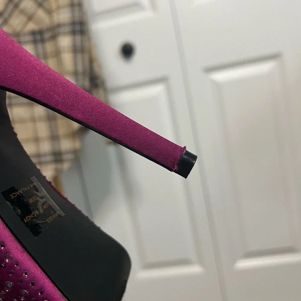 Bakers Fuchsia Rhinestone Heels - Picture 6 of 7